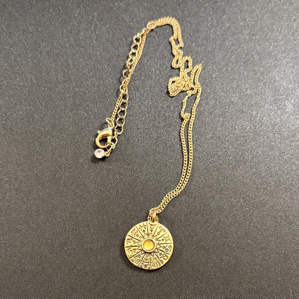 Gold Zodiac Pendant Necklace